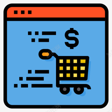 网上购物购物和电子商务24线性颜色图标