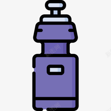 水瓶塑料制品16线性颜色图标