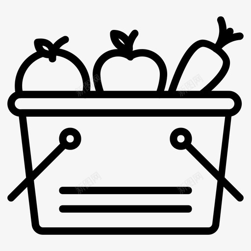 水果苹果胡萝卜svg_新图网 https://ixintu.com 水果 苹果 胡萝卜 有机 食品 购物篮