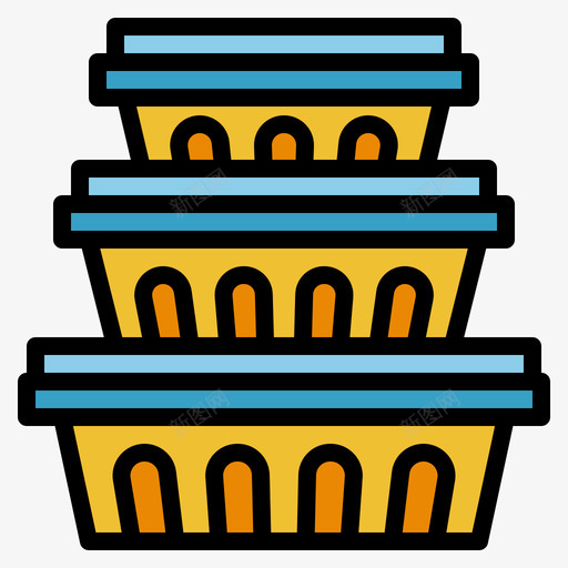 食品容器食品运送91线性颜色svg_新图网 https://ixintu.com 食品 容器 运送 线性 颜色