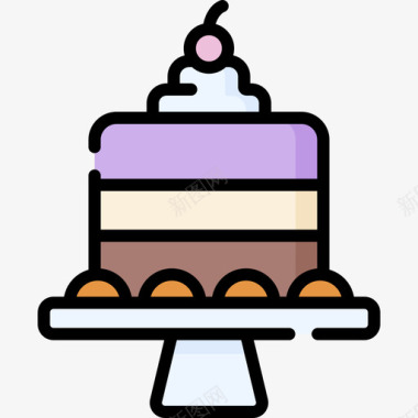 蛋糕母亲节41线性颜色图标