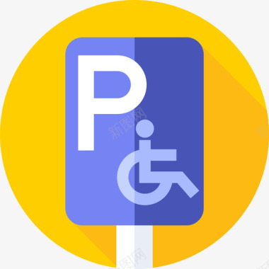 停车场残疾人援助16公寓图标