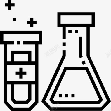 研究医疗服务14线性图标