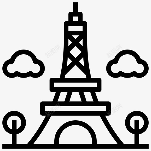 埃菲尔铁塔建筑建筑和城市svg_新图网 https://ixintu.com 建筑 埃菲尔铁塔 地标 城市 世界 轮廓