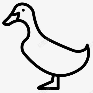 鸭子动物44轮廓图标