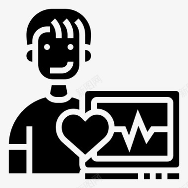心率健康检查11字形图标