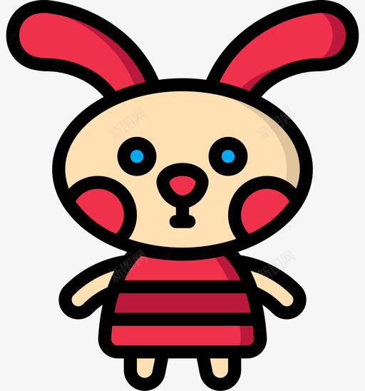 兔子软玩具4线性颜色svg_新图网 https://ixintu.com 兔子 玩具 线性 颜色