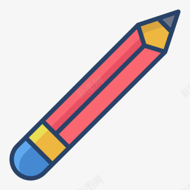 铅笔木工19线性颜色图标