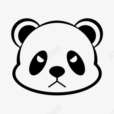 愤怒的熊猫表情脸头图标