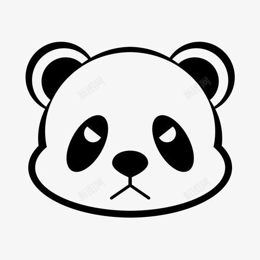 愤怒的熊猫表情脸头svg_新图网 https://ixintu.com 愤怒 熊猫 表情