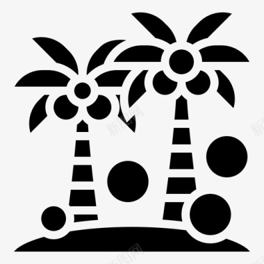 椰子海滩水果图标