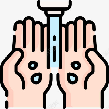洗手卫生消毒4线色图标