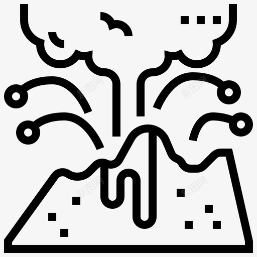 火山气候变化54线性svg_新图网 https://ixintu.com 火山 气候变化 线性