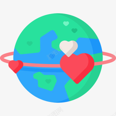 世界世界之爱11平坦图标