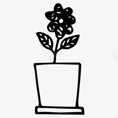 室内植物花素描图标