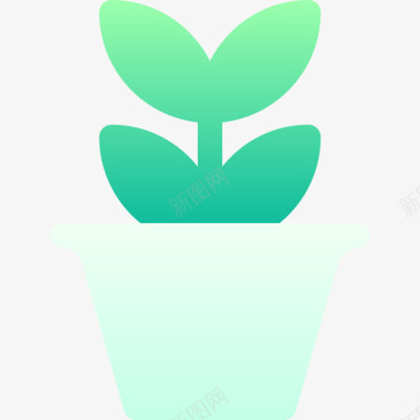 植物盆平面设计师45渐变图标