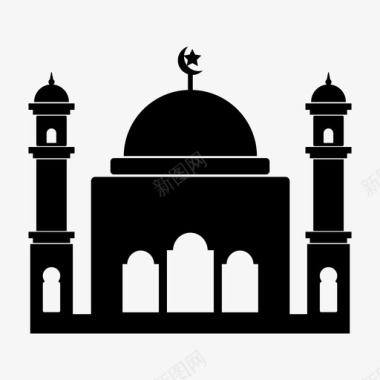 清真寺建筑伊斯兰教图标