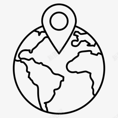 全球位置目的地地理位置图标