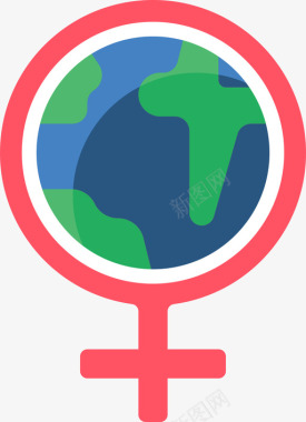 世界妇女节55平淡图标