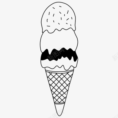 冰淇淋筒美味风味图标
