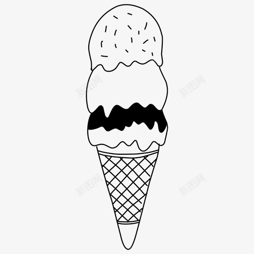 冰淇淋筒美味风味svg_新图网 https://ixintu.com 冰淇淋 美味 风味 食物