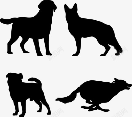 动物狗剪影图标icon图标
