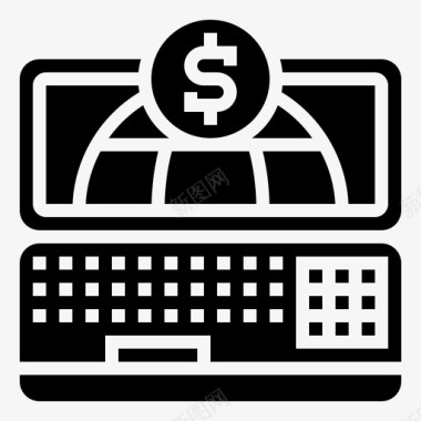 网上银行储蓄和投资19字形图标