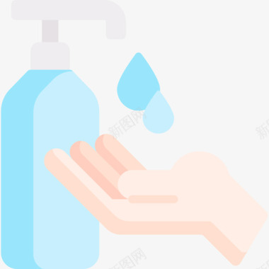 液体肥皂卫生和消毒5扁平图标