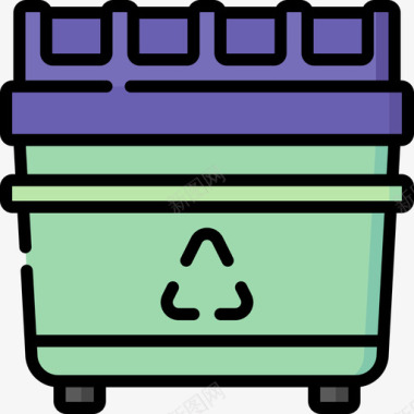 回收箱塑料制品16线性颜色图标