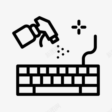键盘卫生49线性图标