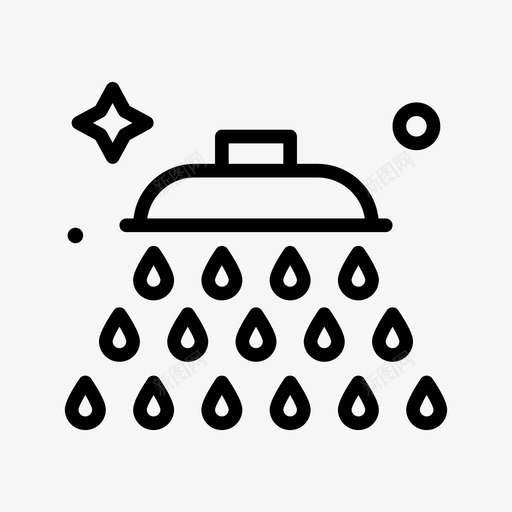 淋浴喷头大量消毒线性svg_新图网 https://ixintu.com 淋浴 喷头 大量 消毒 线性