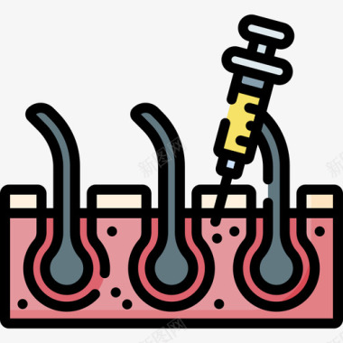 毛发移植整形手术51线性颜色图标