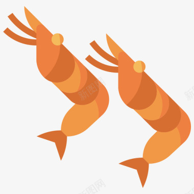 虾海鲜23扁平图标