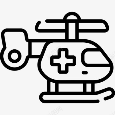 直升机医疗服务16直线型图标