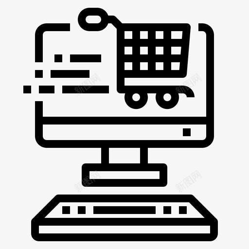 计算机购物和电子商务21线性svg_新图网 https://ixintu.com 计算机 购物 电子商务 线性