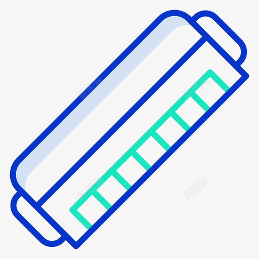 口琴乐器52轮廓颜色svg_新图网 https://ixintu.com 口琴 乐器 轮廓 颜色