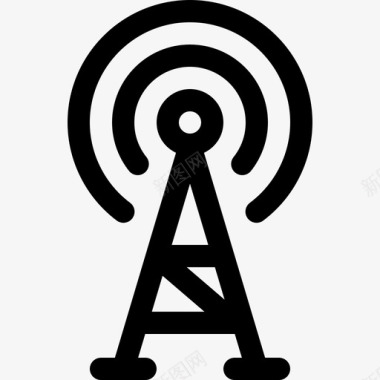 无线电天线通信和媒体32线性图标