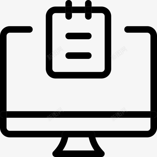 台式计算机办公用品线性svg_新图网 https://ixintu.com 台式 计算机 办公用品 线性