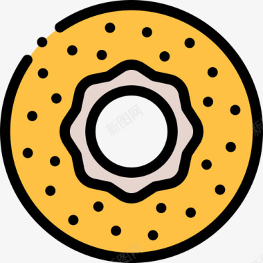 百吉饼欧洲10线性颜色图标