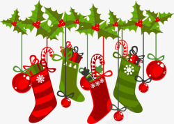 五彩袜子图片圣诞节可爱圣诞袜子装饰图案高清图片