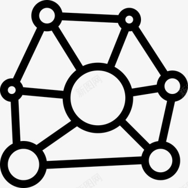 网络办公服务器2线性图标