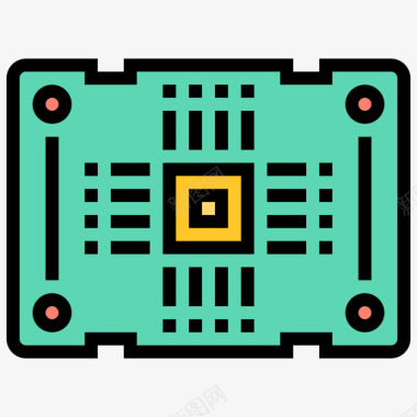 Pcb板电子元件9线颜色图标