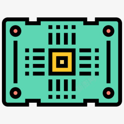 PCB图标Pcb板电子元件9线颜色高清图片