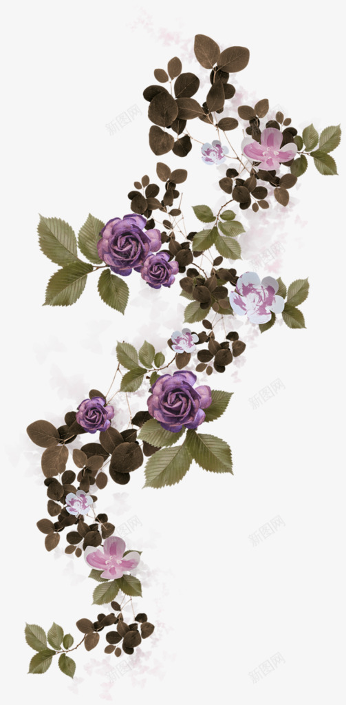 紫色花朵装饰边框元素png免抠素材_新图网 https://ixintu.com 折纸 纸艺 花朵 花环 花边 装饰 鲜花 花