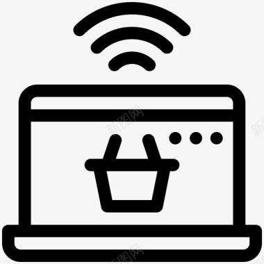 网上购物电子商务228线性图标