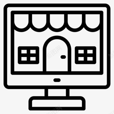 购物商店电子商务150线性图标