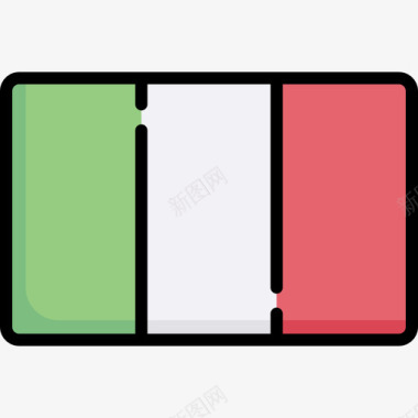 意大利国旗18线颜色图标