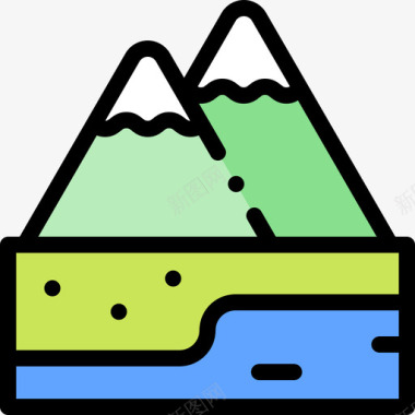 阿尔卑斯山欧洲10线性颜色图标