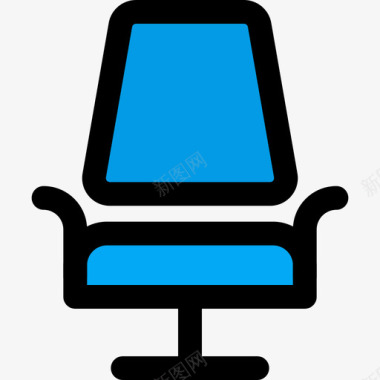 椅子办公用品3线性颜色图标