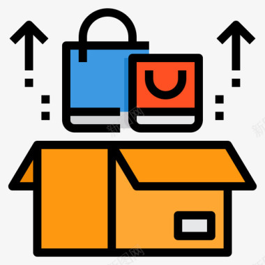 购物购物和电子商务24线性颜色图标
